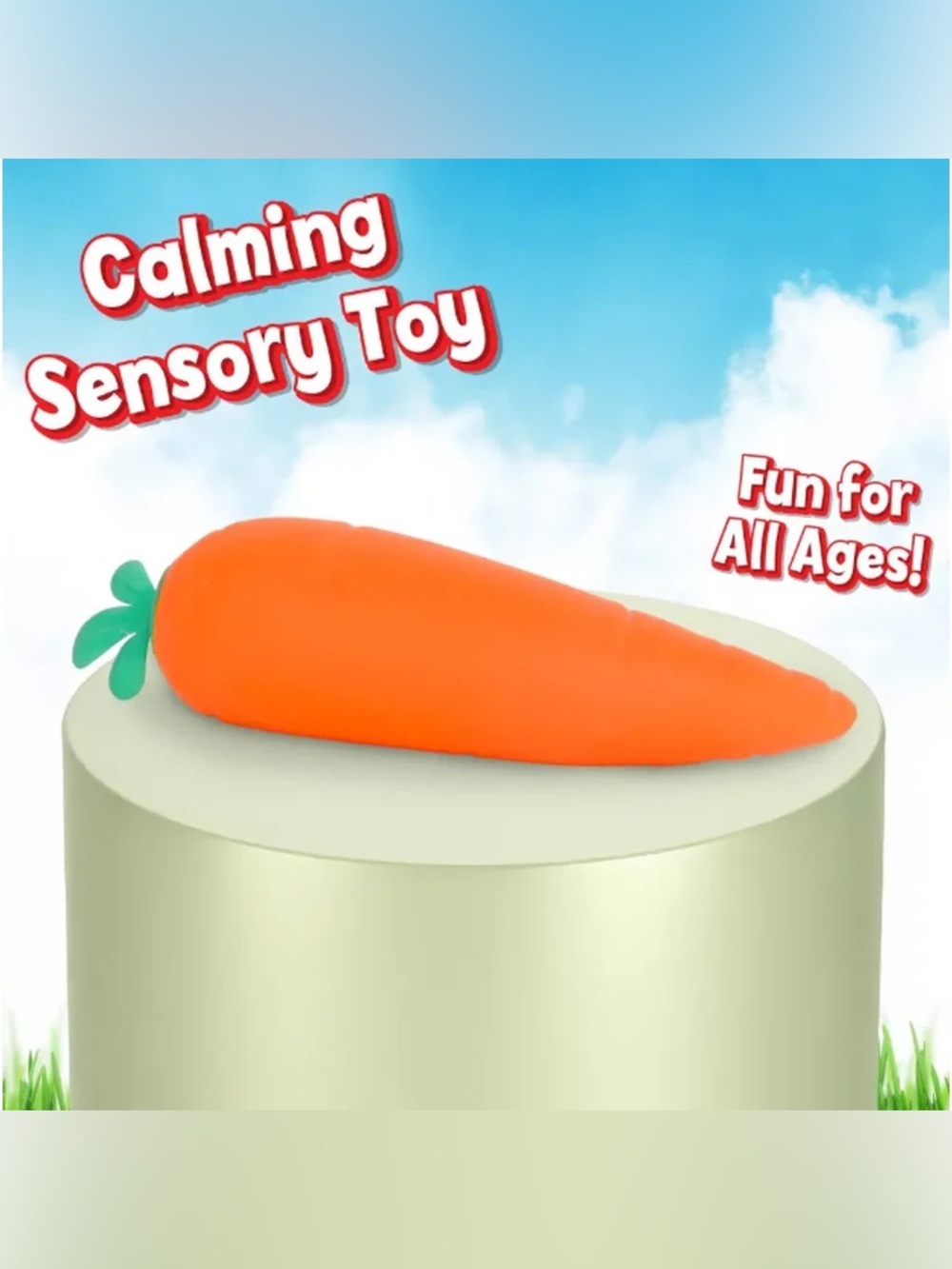 Sunny Days Squeezy Orange Carrot Squishy Fidget Toy - Picture 6 of 6